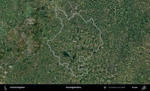 Huntingdonshire 'da. Birleşik Krallık 'ın idari bölgesini A uydusundan gösteren bir görüntü.