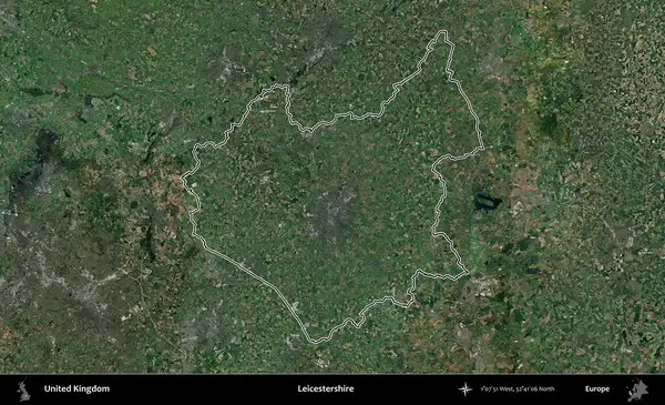 Leicestershire 'da. Birleşik Krallık 'ın idari bölgesini A uydusundan gösteren bir görüntü.