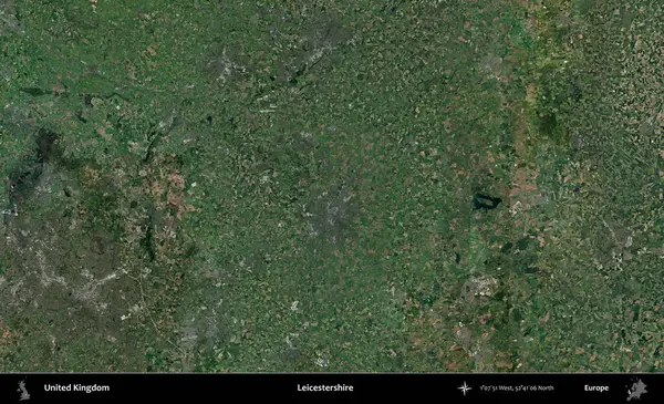 Leicestershire 'da. Birleşik Krallık 'ın idari alanı bir uydu görüntüsü üzerinde