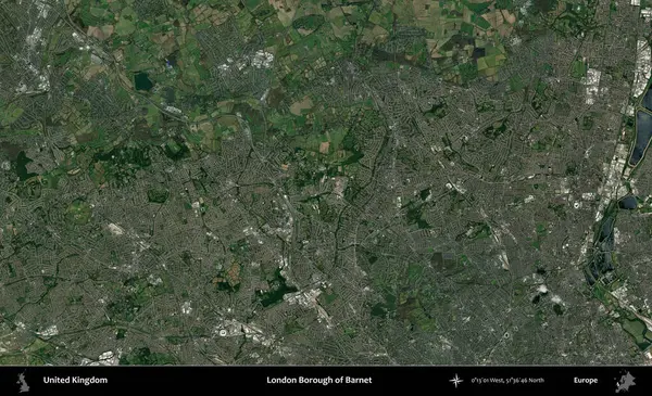 Londra Barnet İlçesi. Birleşik Krallık 'ın idari alanı bir uydu görüntüsü üzerinde