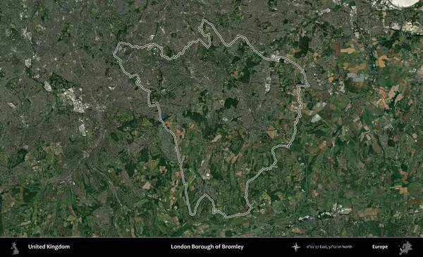 Bromley 'in Londra ilçesi. Birleşik Krallık 'ın idari bölgesini A uydusundan gösteren bir görüntü.