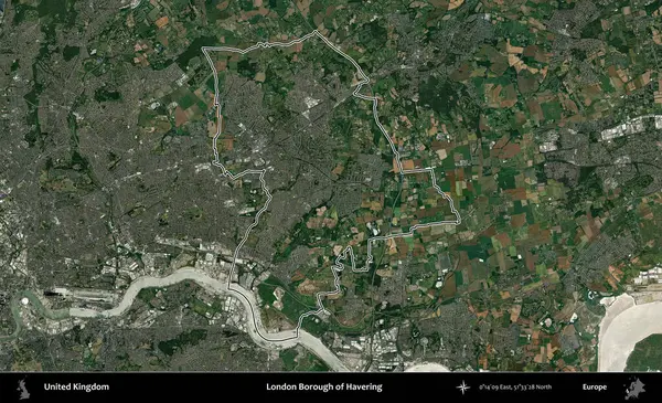 Londra Havering İlçesi. Birleşik Krallık 'ın idari bölgesini A uydusundan gösteren bir görüntü.