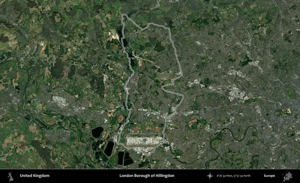 Londra Hillingdon İlçesi. Birleşik Krallık 'ın idari bölgesini A uydusundan gösteren bir görüntü.