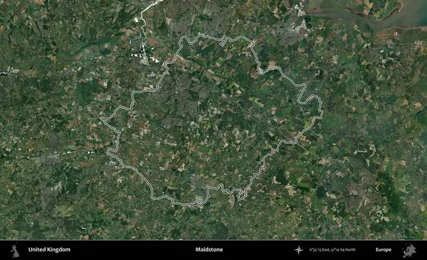 Maidstone. Birleşik Krallık 'ın idari bölgesini A uydusundan gösteren bir görüntü.