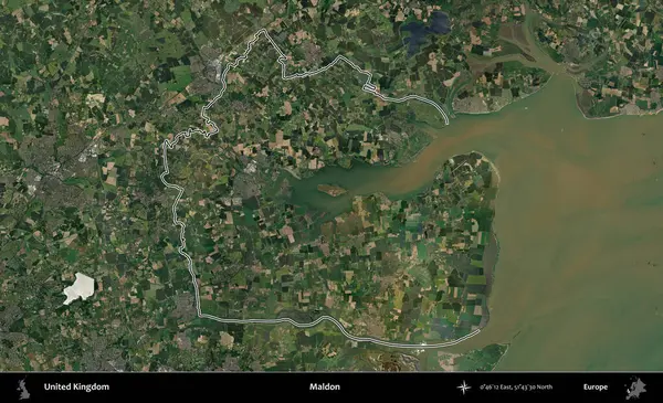 Maldon. Birleşik Krallık 'ın idari bölgesini A uydusundan gösteren bir görüntü.
