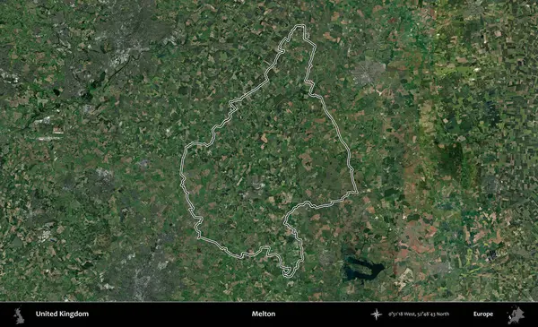 Melton. Birleşik Krallık 'ın idari bölgesini A uydusundan gösteren bir görüntü.