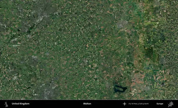 Melton. Birleşik Krallık 'ın idari alanı bir uydu görüntüsü üzerinde