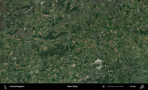 Köstebek Vadisi. Birleşik Krallık 'ın idari alanı bir uydu görüntüsü üzerinde
