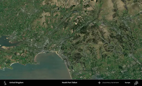 Talbot Limanı 'nın yanında. Birleşik Krallık 'ın idari alanı bir uydu görüntüsü üzerinde