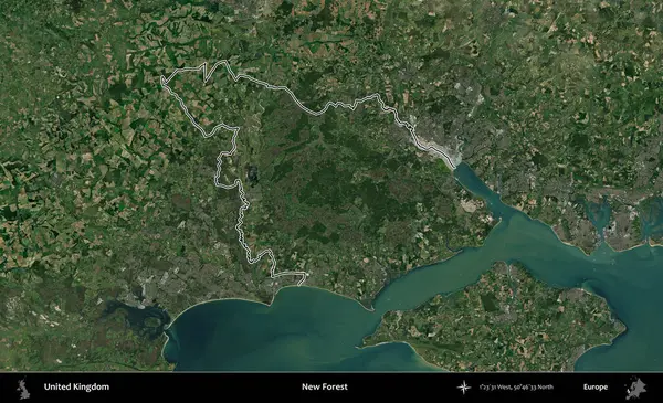 Yeni Orman. Birleşik Krallık 'ın idari bölgesini A uydusundan gösteren bir görüntü.