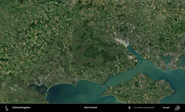 Yeni Orman. Birleşik Krallık 'ın idari alanı bir uydu görüntüsü üzerinde
