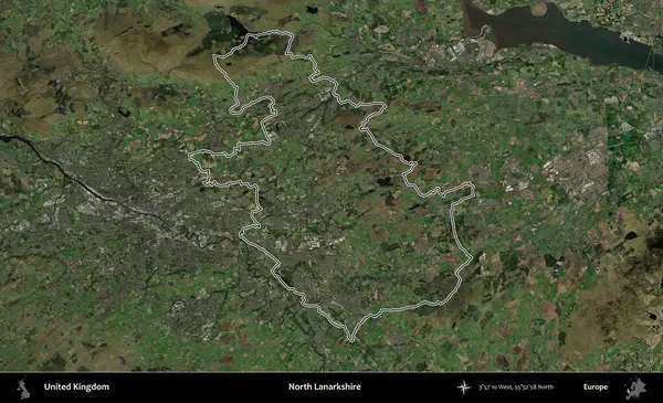 Kuzey Lanarkshire. Birleşik Krallık 'ın idari bölgesini A uydusundan gösteren bir görüntü.
