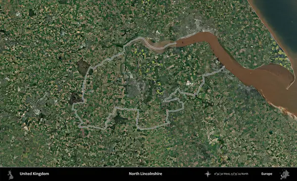 Kuzey Hughnshire 'da. Birleşik Krallık 'ın idari bölgesini A uydusundan gösteren bir görüntü.