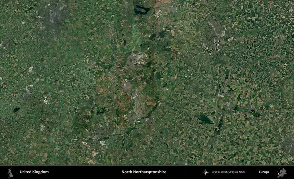 Kuzey Northamptonshire. Birleşik Krallık 'ın idari alanı bir uydu görüntüsü üzerinde