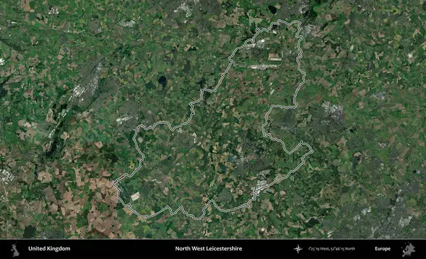 Kuzey Batı Leicestershire. Birleşik Krallık 'ın idari bölgesini A uydusundan gösteren bir görüntü.