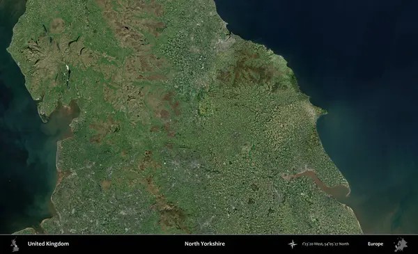Kuzey Yorkshire. Birleşik Krallık 'ın idari alanı bir uydu görüntüsü üzerinde