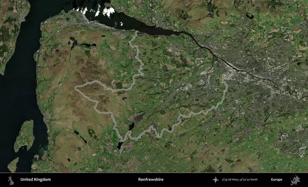 Renfrewshire 'da. Birleşik Krallık 'ın idari bölgesini A uydusundan gösteren bir görüntü.