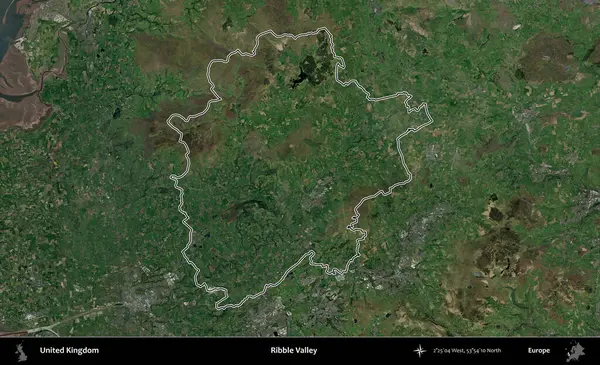 Ribble Vadisi. Birleşik Krallık 'ın idari bölgesini A uydusundan gösteren bir görüntü.