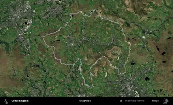 Rossendale 'de. Birleşik Krallık 'ın idari bölgesini A uydusundan gösteren bir görüntü.