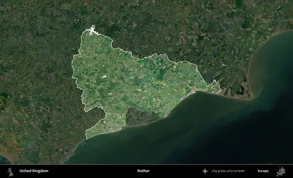 Ender. Birleşik Krallık 'ın idari alanı karartılmış bir uydu üzerinde vurgulanmış ve özetlenmiştir.