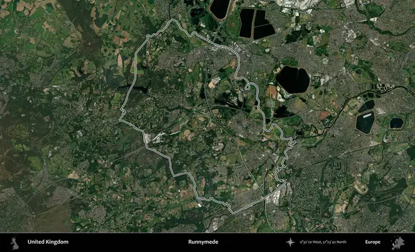 Runnymede. Birleşik Krallık 'ın idari bölgesini A uydusundan gösteren bir görüntü.