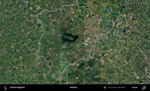 Rutland. Birleşik Krallık 'ın idari bölgesini A uydusundan gösteren bir görüntü.