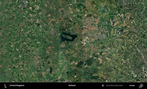 Rutland. Birleşik Krallık 'ın idari alanı bir uydu görüntüsü üzerinde