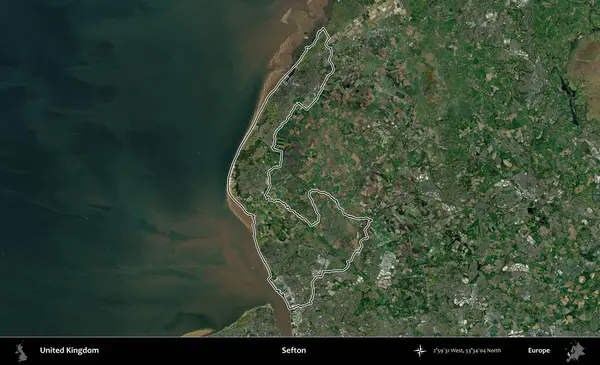 Sefton. Birleşik Krallık 'ın idari bölgesini A uydusundan gösteren bir görüntü.