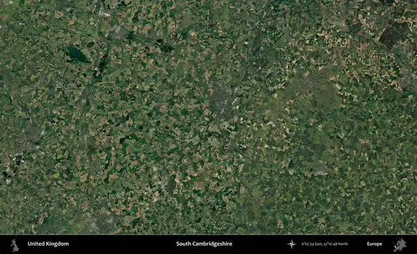 Güney Cambridgeshire. Birleşik Krallık 'ın idari alanı bir uydu görüntüsü üzerinde