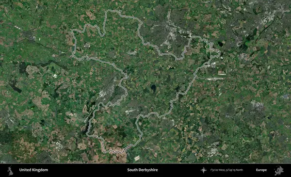 Güney Derbyshire. Birleşik Krallık 'ın idari bölgesini A uydusundan gösteren bir görüntü.