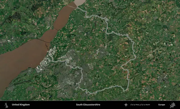 Güney Gloucestershire. Birleşik Krallık 'ın idari bölgesini A uydusundan gösteren bir görüntü.