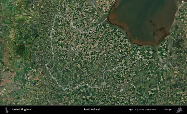 Güney Hollanda. Birleşik Krallık 'ın idari bölgesini A uydusundan gösteren bir görüntü.