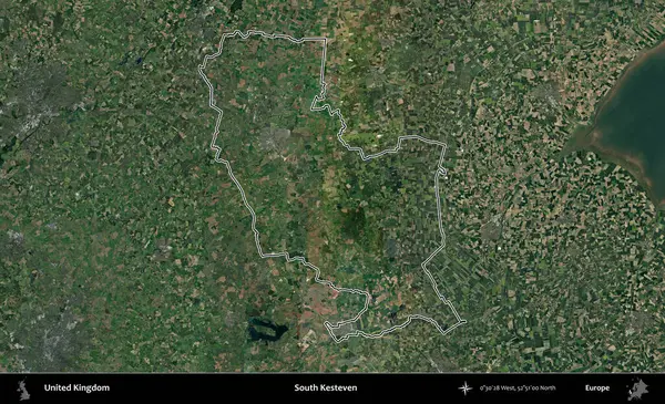 Güney Kesteven. Birleşik Krallık 'ın idari bölgesini A uydusundan gösteren bir görüntü.