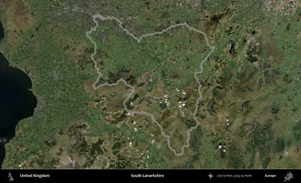 Güney Lanarkshire. Birleşik Krallık 'ın idari bölgesini A uydusundan gösteren bir görüntü.