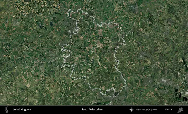 Güney Oxfordshire. Birleşik Krallık 'ın idari bölgesini A uydusundan gösteren bir görüntü.