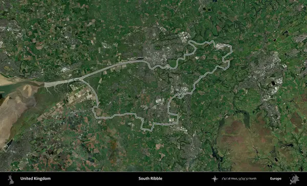 Güney Ribble. Birleşik Krallık 'ın idari bölgesini A uydusundan gösteren bir görüntü.