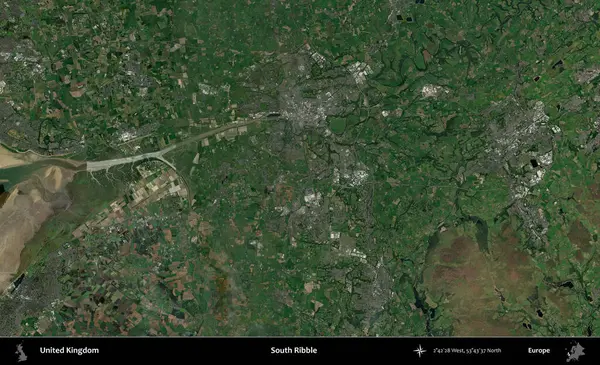Güney Ribble. Birleşik Krallık 'ın idari alanı bir uydu görüntüsü üzerinde