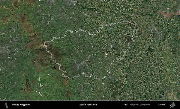 Güney Yorkshire. Birleşik Krallık 'ın idari bölgesini A uydusundan gösteren bir görüntü.
