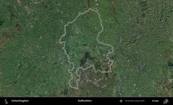 Staffordshire 'da. Birleşik Krallık 'ın idari bölgesini A uydusundan gösteren bir görüntü.