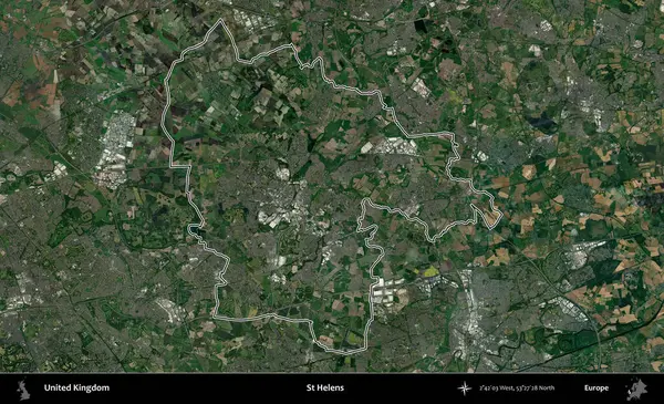 Aziz Helens. Birleşik Krallık 'ın idari bölgesini A uydusundan gösteren bir görüntü.