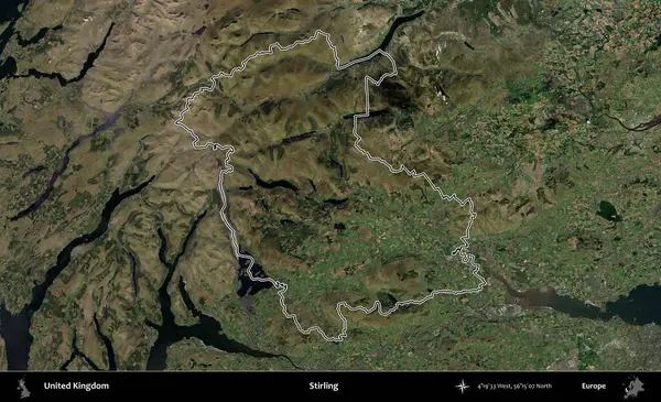 Stirling. Birleşik Krallık 'ın idari bölgesini A uydusundan gösteren bir görüntü.