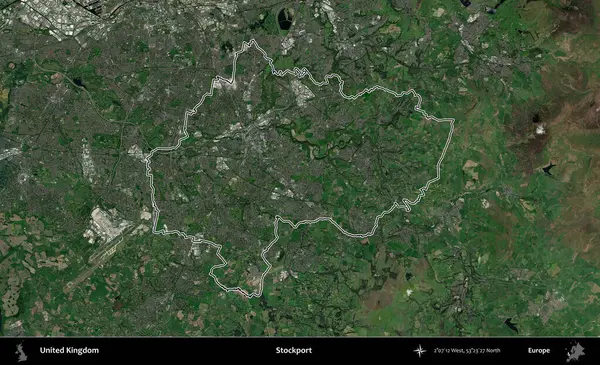 - Stockport. Birleşik Krallık 'ın idari bölgesini A uydusundan gösteren bir görüntü.