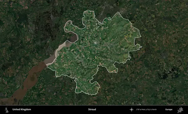 Güçlü. Birleşik Krallık 'ın idari alanı karartılmış bir uydu üzerinde vurgulanmış ve özetlenmiştir.