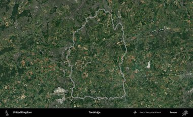 Tandridge. Birleşik Krallık 'ın idari bölgesini A uydusundan gösteren bir görüntü.