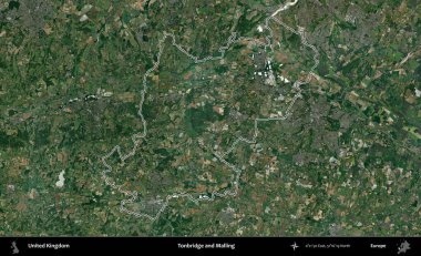 Tonbridge ve Malling. Birleşik Krallık 'ın idari bölgesini A uydusundan gösteren bir görüntü.