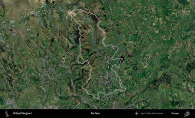 Torfaen. Birleşik Krallık 'ın idari bölgesini A uydusundan gösteren bir görüntü.