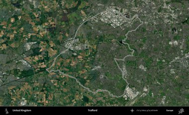 Trafford 'da. Birleşik Krallık 'ın idari bölgesini A uydusundan gösteren bir görüntü.