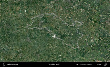 Tunbridge Wells 'de. Birleşik Krallık 'ın idari bölgesini A uydusundan gösteren bir görüntü.