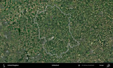 Uttlesford 'da. Birleşik Krallık 'ın idari bölgesini A uydusundan gösteren bir görüntü.