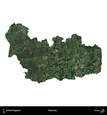 Waverley. Birleşik Krallık 'ın idari alanı uydudan beyaza izole edildi.